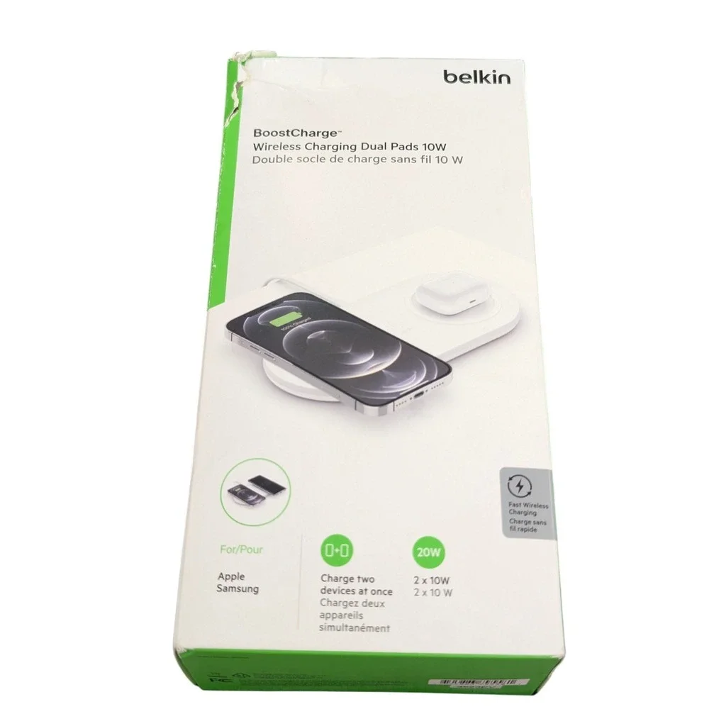 BbU Belkin Boost Charge 10W Wireless Charging Dual Pad -‎ White Used